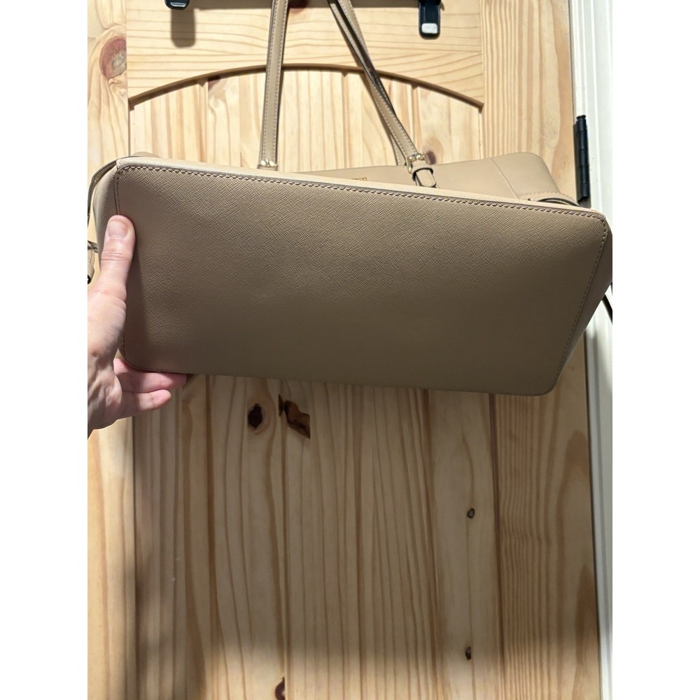 Michael Kors Large Jet Set Travel Tote Beige Taupe Saffiano Leather Shoulder Bag - Picture 3 of 6